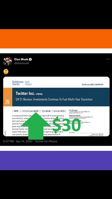 Goldman Sachs Lying About Elon Musk's Offer To Twitter