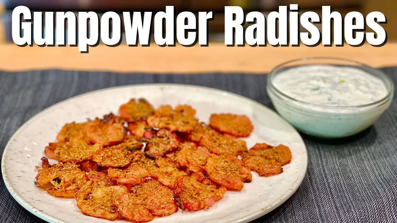 "Gunpowder" Roasted Radishes with Creamy Raita Sauce