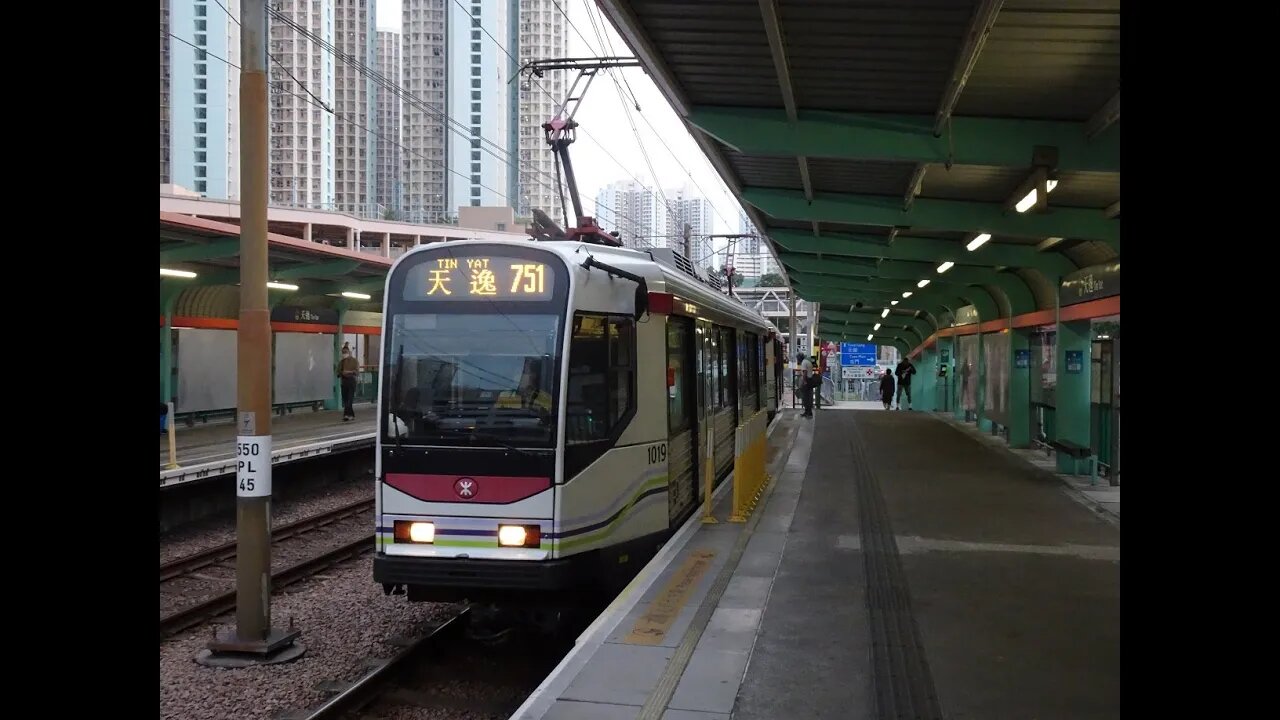 Light Rail Phase 1 1019-1016 @ 751 to Yau Oi 輕鐵1019-1016行走751線往友愛行車片段