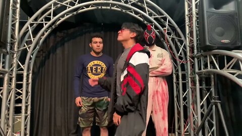 Ref Alejandro marrufo and PPW champion, Sem Sei stand up to Pancho and Spawn