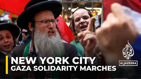 Protesters rally in New York City as hundreds join 'Flood NYC for Palestine' march