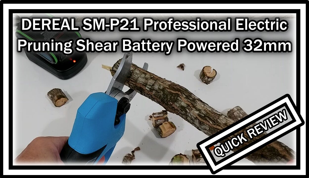 DEREAL SM-P21 Professional Electric-Pruning-Shear Battery Powered 2x 2Ah Lithium 32mm QUICK REVIEW