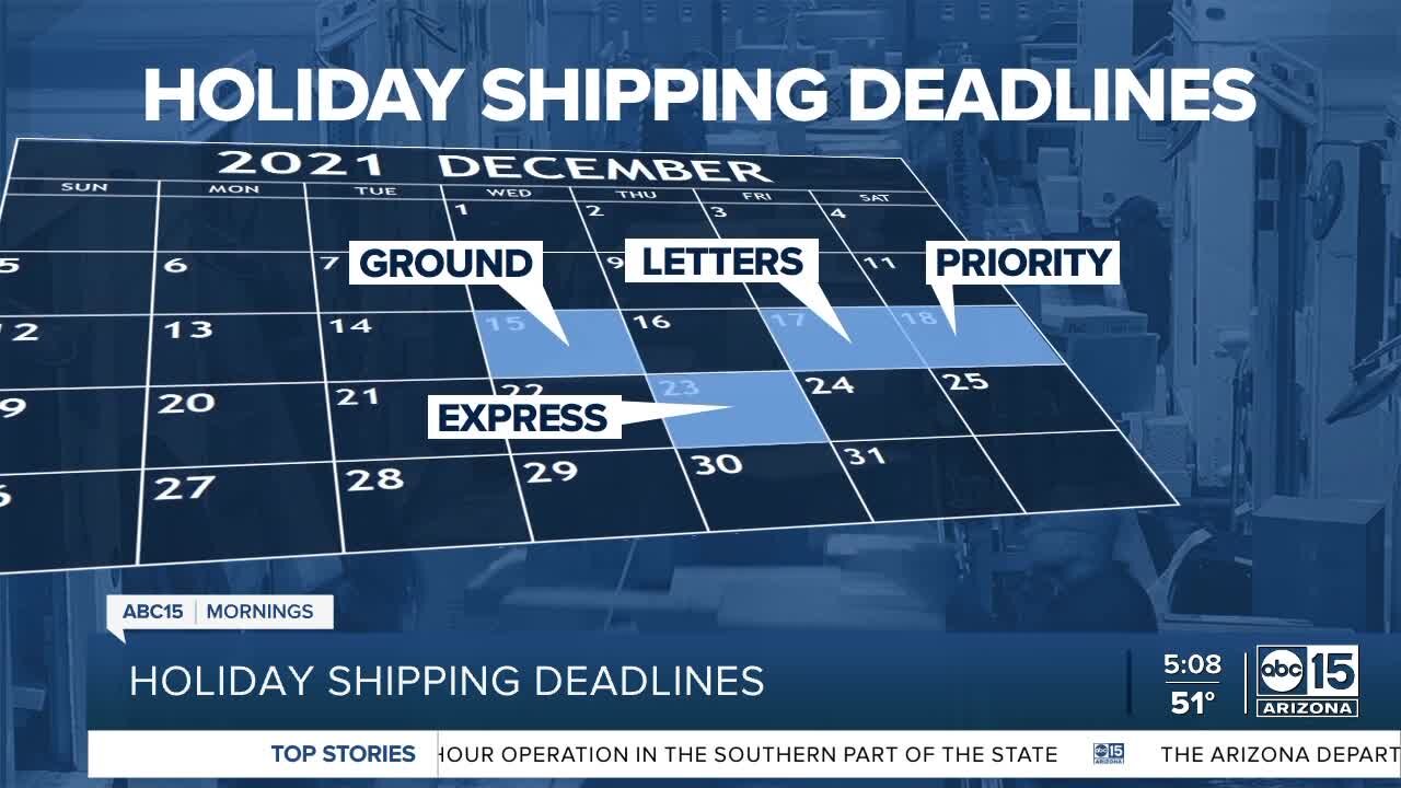 Holiday shipping deadlines