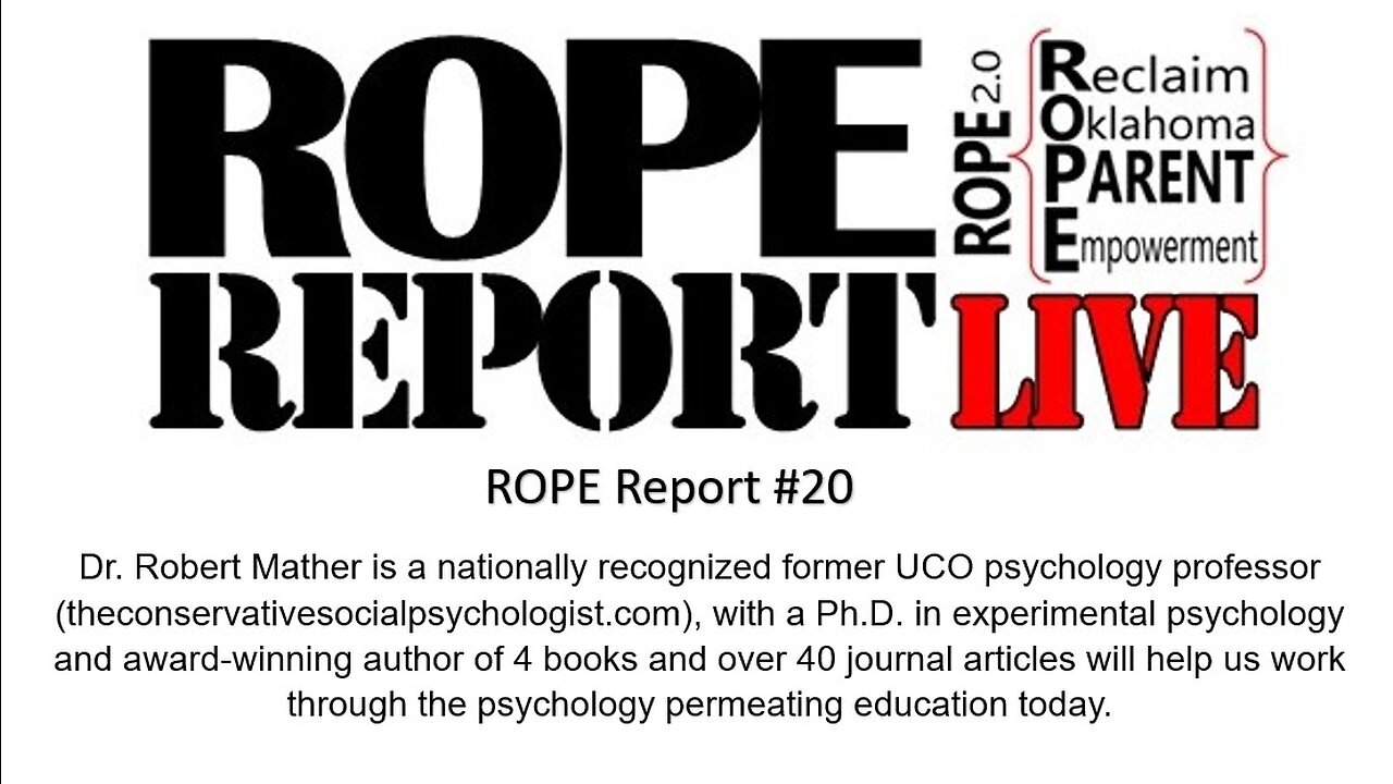 ROPE Report #20 - Dr. Robert Mather