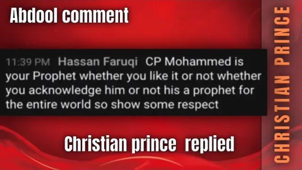 Abdool comment - CP Mohammed is your prophet whether you like it or not - Christian Prince reply