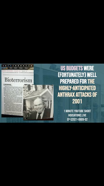 US budgets were (fortunately) well prepared for the highly-anticipated anthrax attacks of 2001