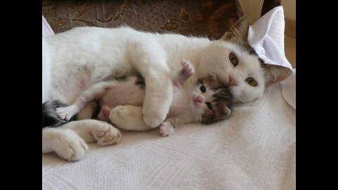 Cute baby with his mom😻