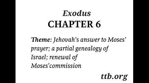 Exodus Chapter 6 (Bible Study)