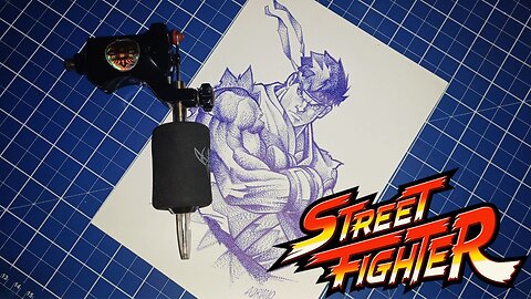 Drawing Ryu Street Fighter Tattoo machine