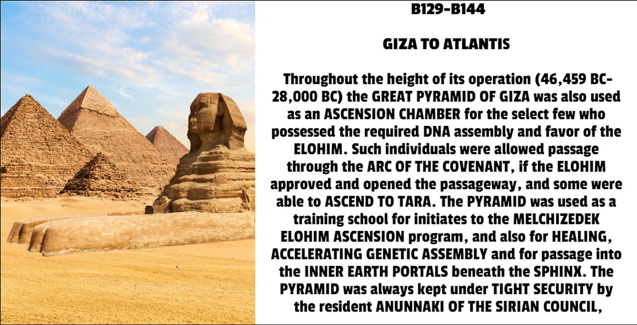 the GREAT PYRAMID OF GIZA was also used as an ASCENSION CHAMBER for the select few who possessed th