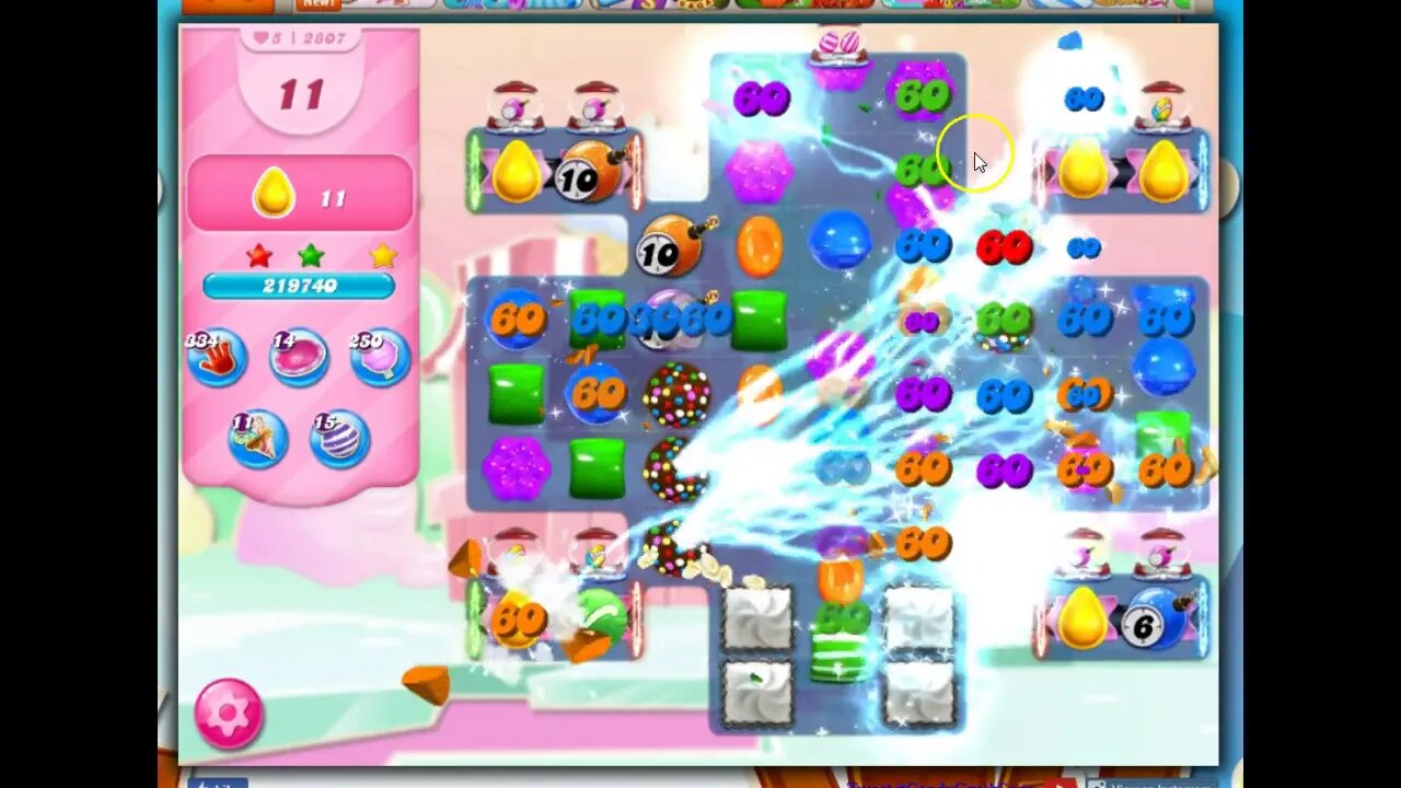 Candy Crush Level 2807 Talkthrough, 23 Moves 0 Boosters