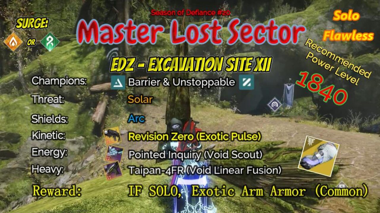 Destiny 2 Master Lost Sector: EDZ - Excavation Site XII on my Warlock Solo-Flawless 4-27-23