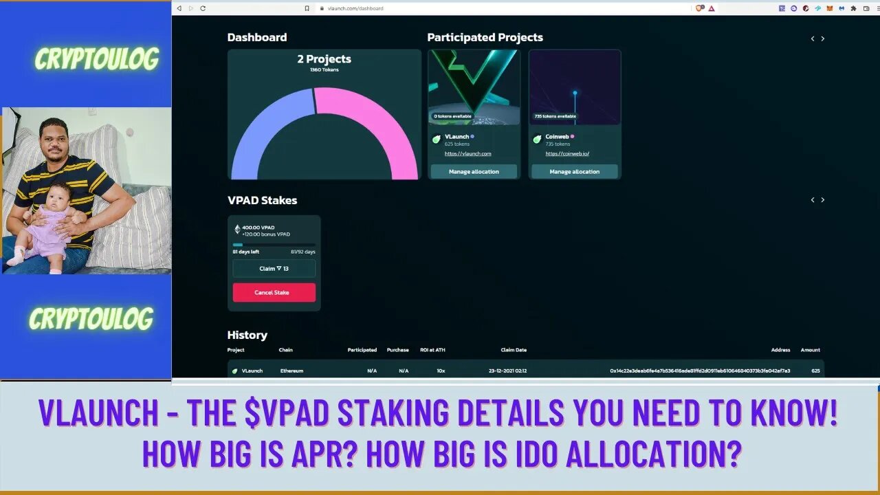 Vlaunch - The $VPAD Staking Details You Need To Know! How BIG Is APR? How Big Is IDO Allocation?