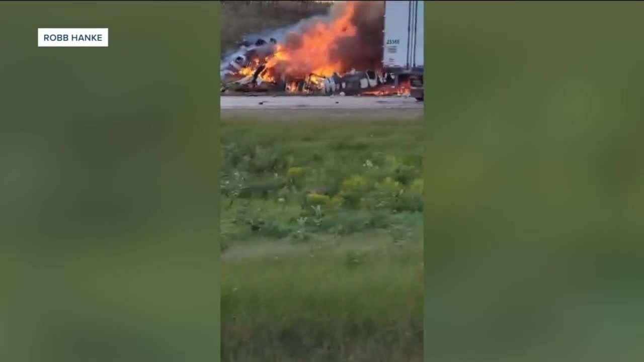 Two dead after fiery crash involving 2 semi-trucks; I-43 reopens near Belgium