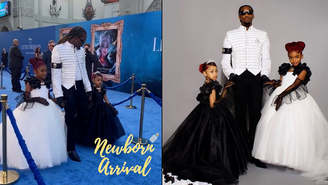 Offset Takes Daughter's Kalea & Kulture To The Little Mermaid Premiere! 🧜🏽‍♀️