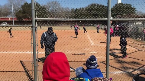 Playing first base [8U]