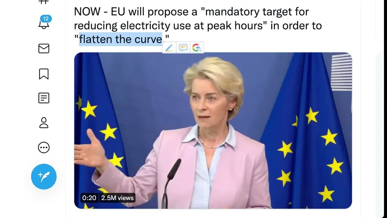 歐盟將提出“減少高峰時段用電量的強制性目標”，以“拉平曲線”。