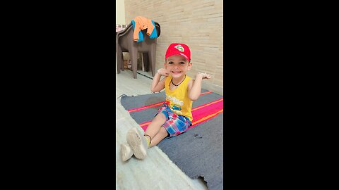 Son walking in early morning #kid walking #cute kid