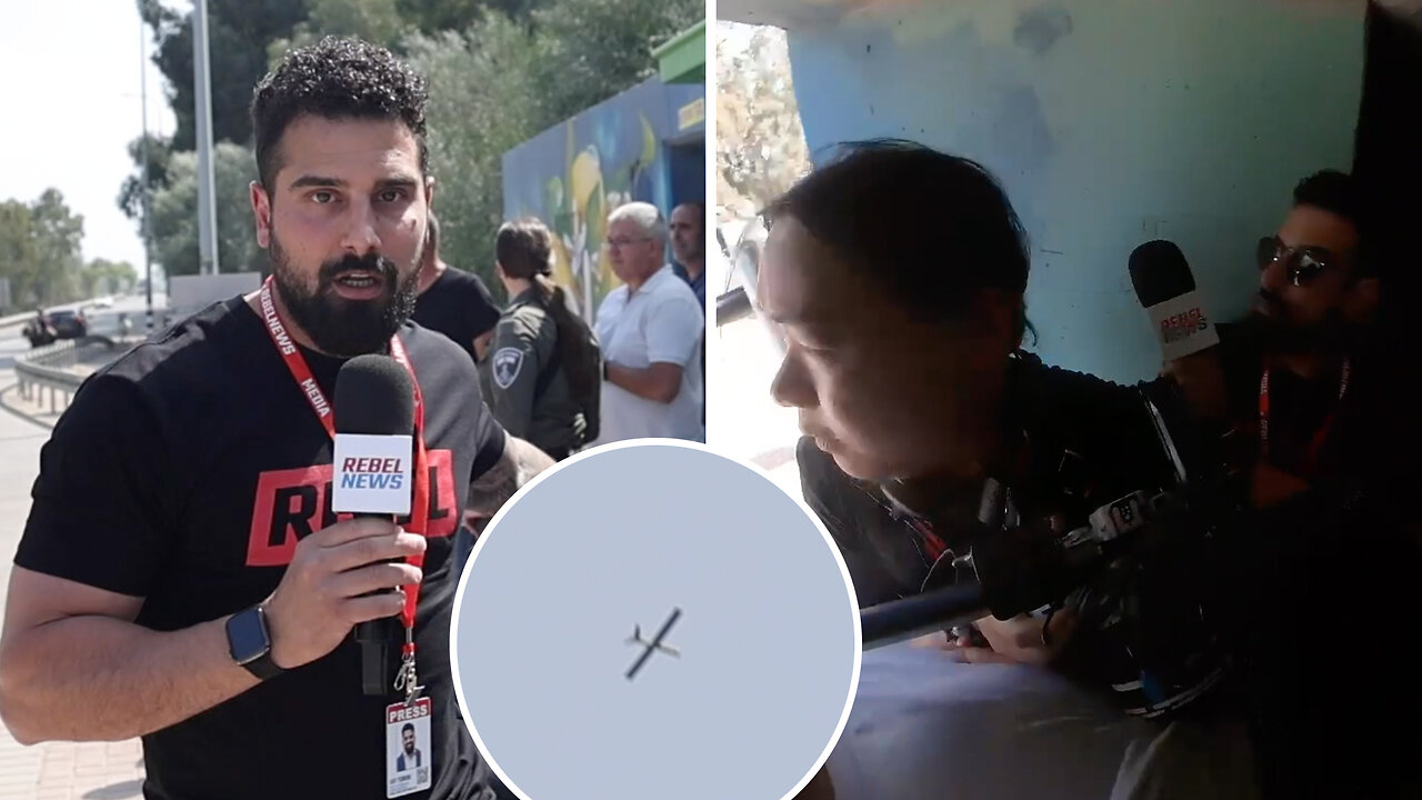 SHOCKING: Rebel reporter dives into bomb shelter during Hamas drone attack