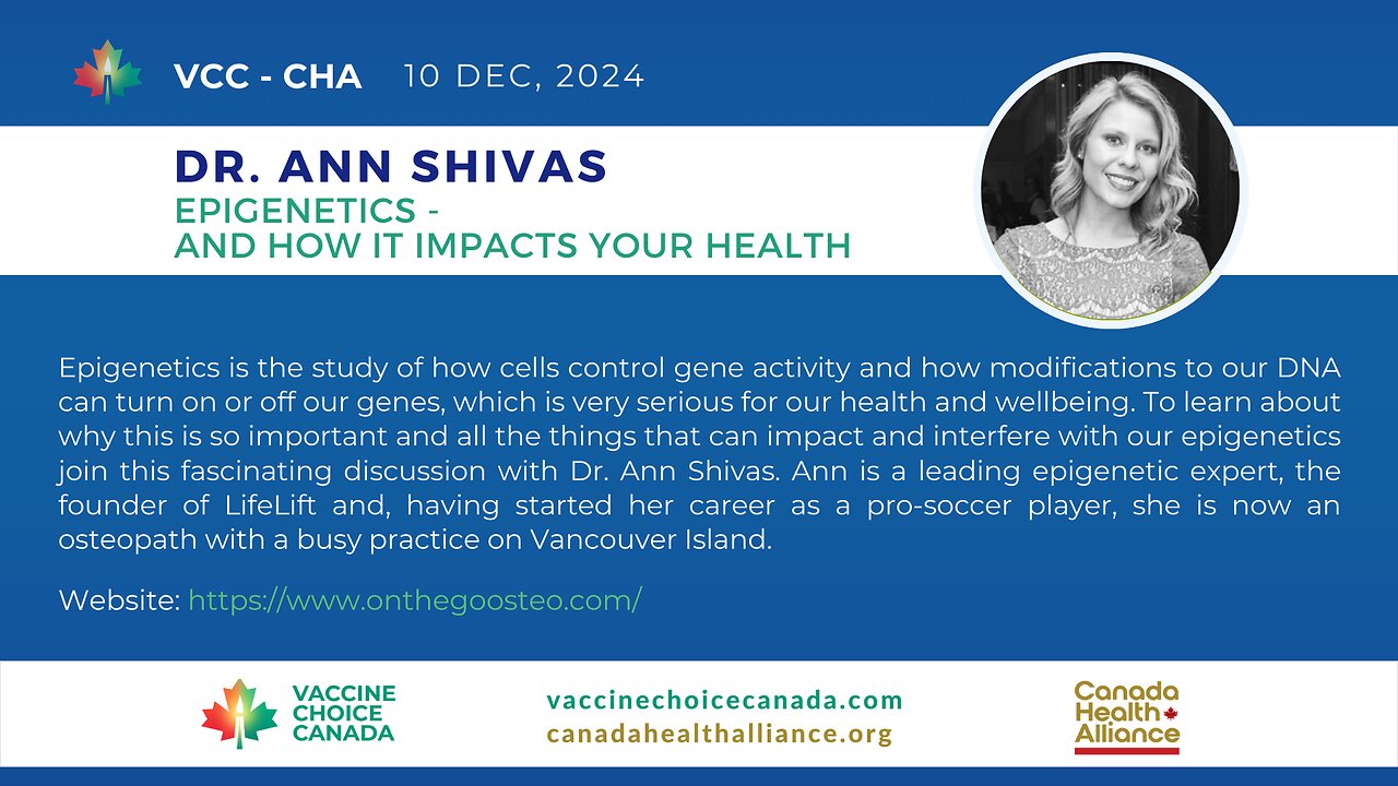 EPIGENETICS - HOW IT IMPACTS YOUR HEALTH - DR. ANN SHIVAS