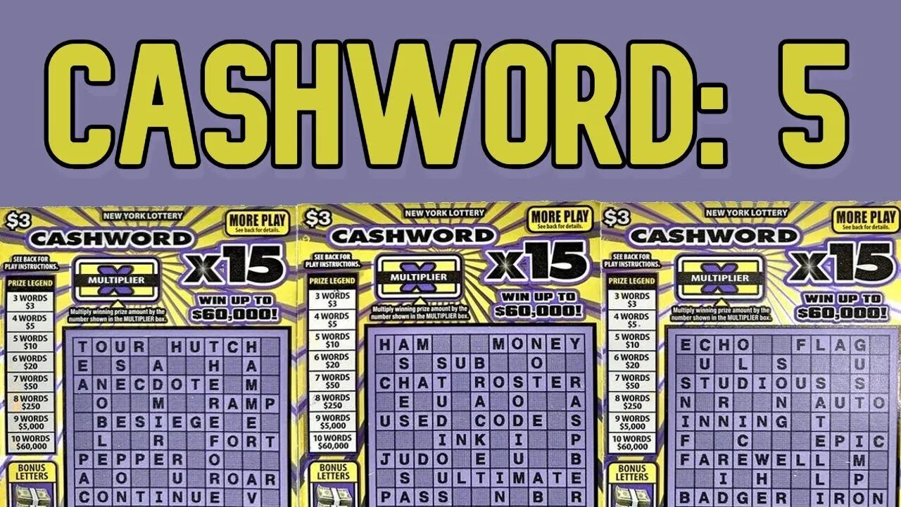 CASHWORD!!! On the Hunt for Words with the Cash X15 Scratch Off Ticket | New York Lottery