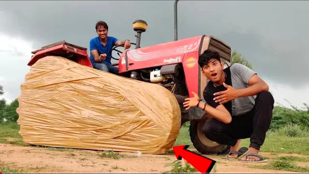 Giant Taping vs Tractor Tyre Experiment || We Tied Giant Taping on Tractor Tyre || Experiment King