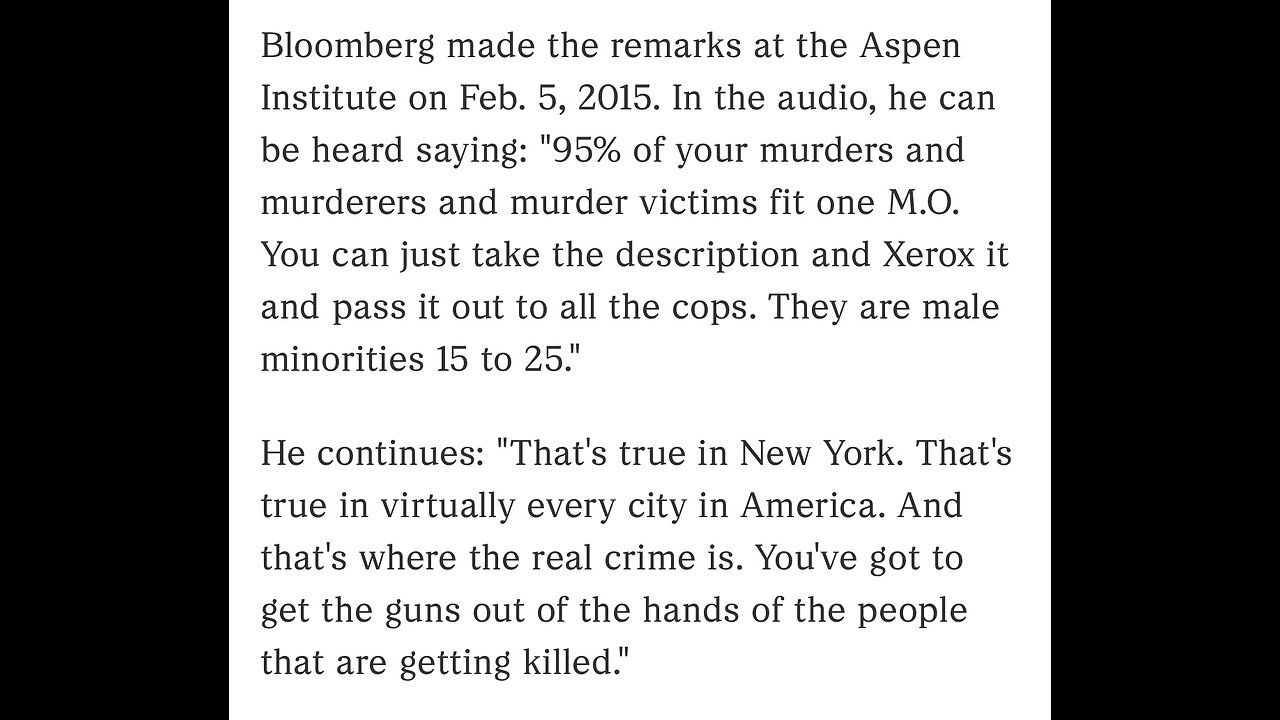 TOP 50 REASONS BLACKS SHOULD VOTE REPUBLICAN (#34) DEM. MAYOR MICHAEL BLOOMBERG