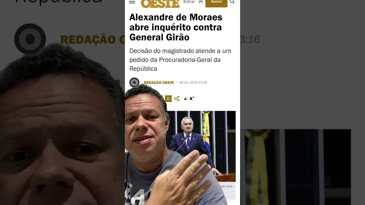 Moraes abre inquérito contra General Girão por incitação aos atos de 8 de janeiro #shorts