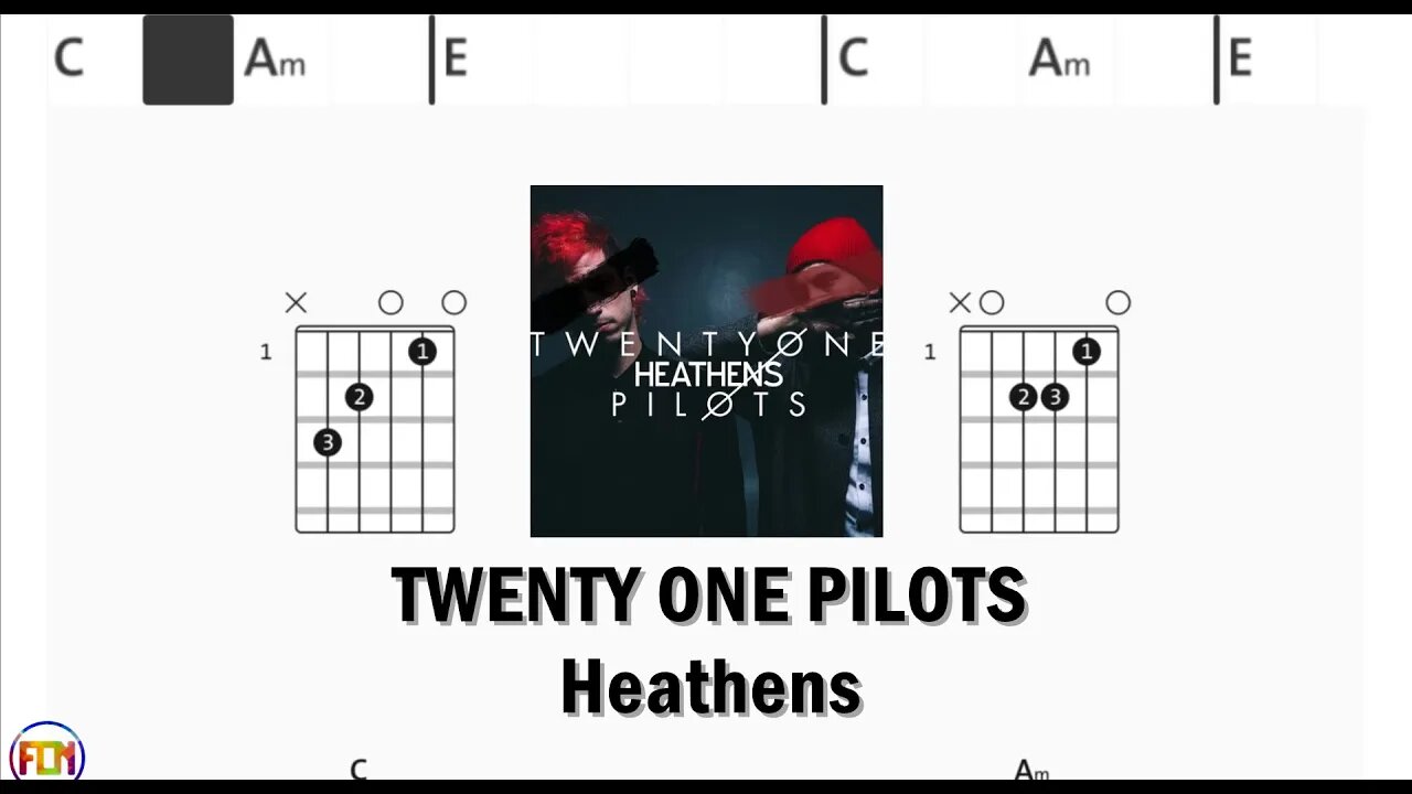 TWENTY ONE PILOTS Heathens - (Chords & Lyrics like a Karaoke) HD