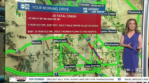 Man, infant and toddler killed in crash near Casa Grande