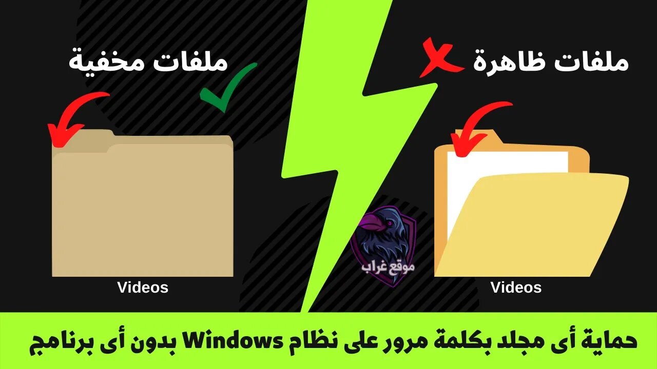 حماية أي مجلد بكلمة مرور على نظام Windows بدون أي برنامج