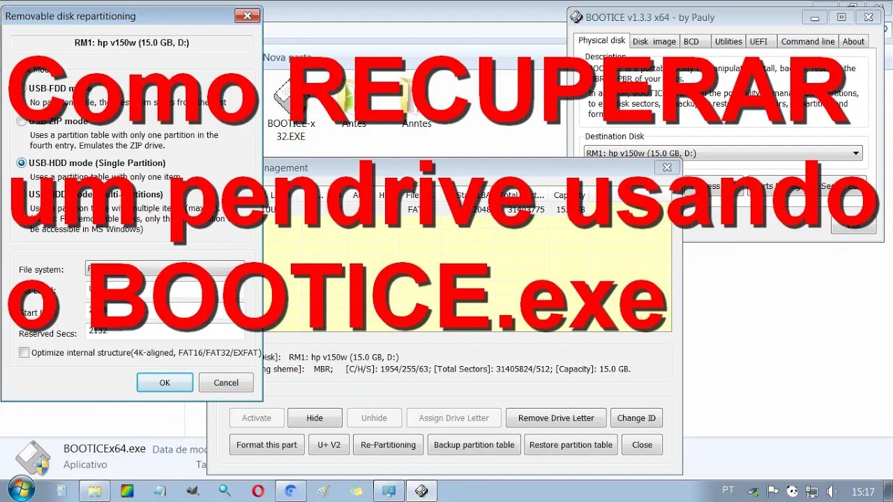 Como recuperar um pendrive usando o aplicativo Bootice