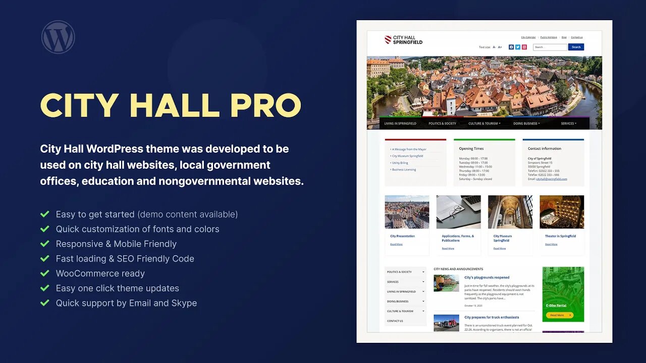 City Hall Free WordPress Theme Tutorial