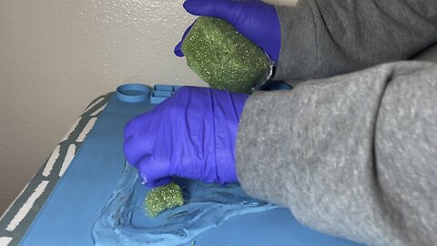 Slime hardfoam and chalk asmr