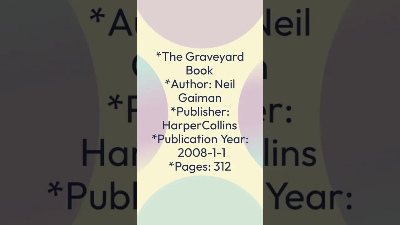 Book Review - The Graveyard Book by Neil Gaiman #shorts