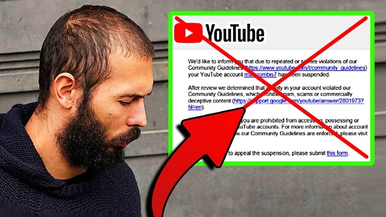 Andrew Tate BANNED From YouTube (Bad News)