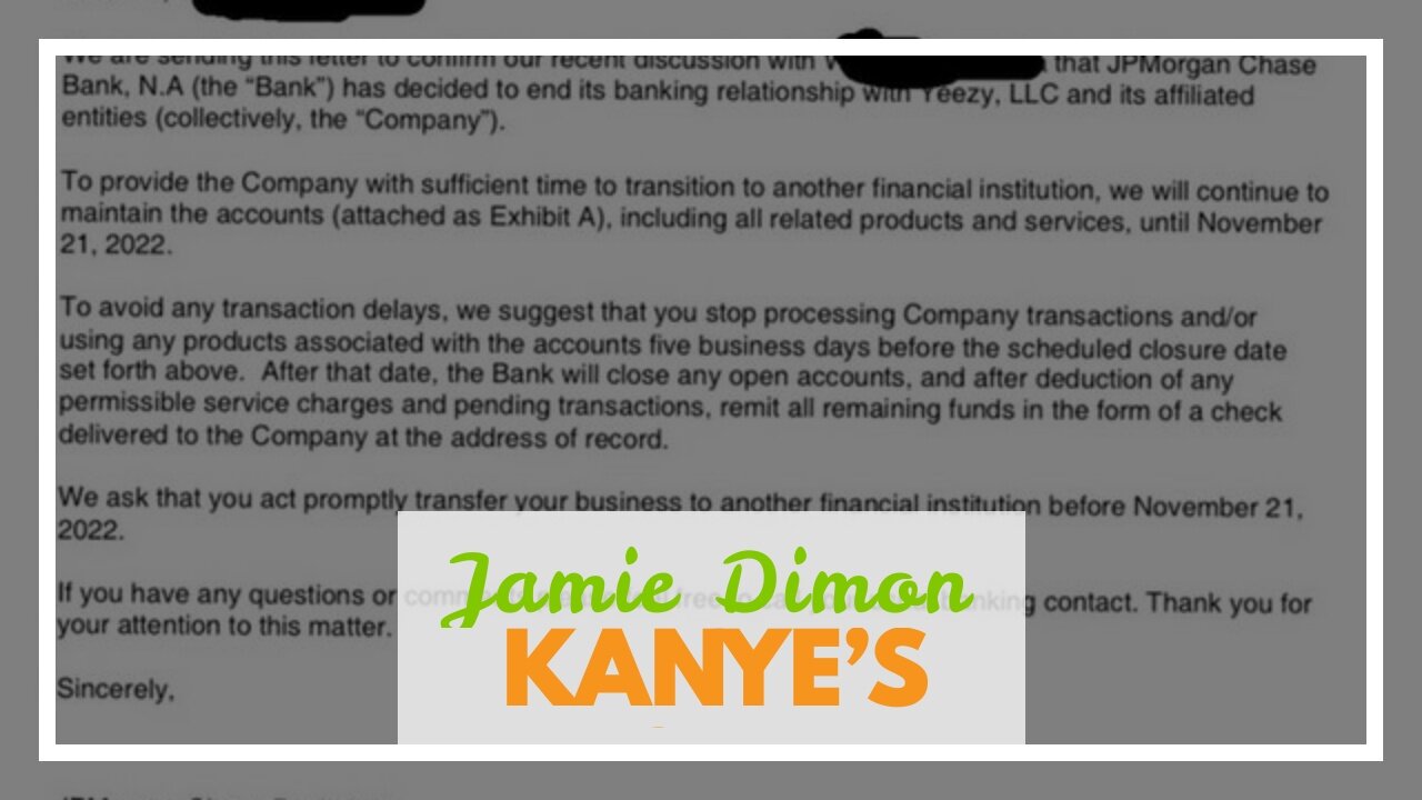 Jamie Dimon cancels Kanye… Find another bank for your billions…