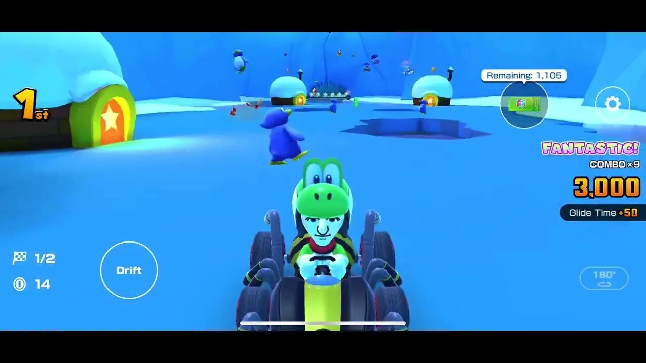Mario Kart Tour - 3DS Rosalina’s Ice World R Gameplay