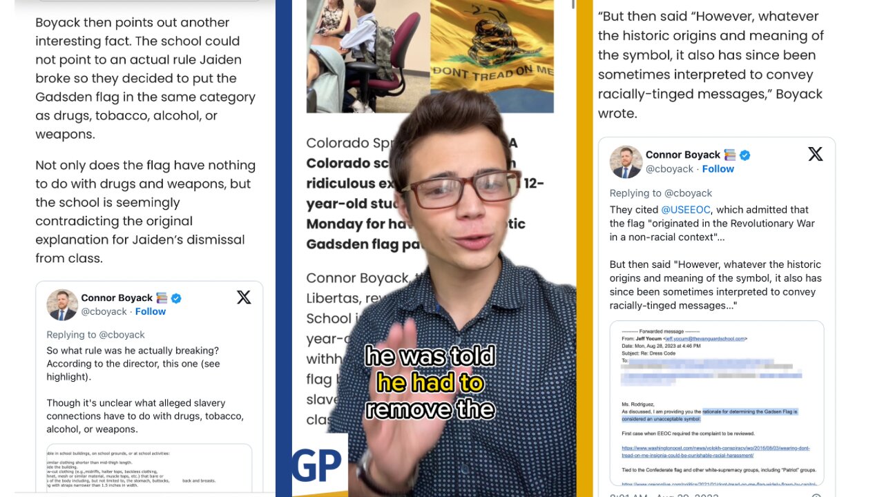 Victor Reacts: 12-Year-Old Kicked Out of Class Over Gadsden Flag!