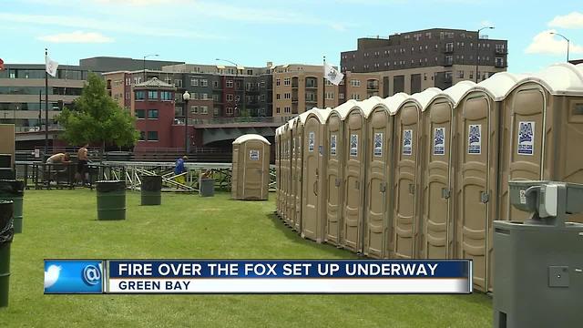 Crews get downtown Green Bay ready for Fire Over the Fox