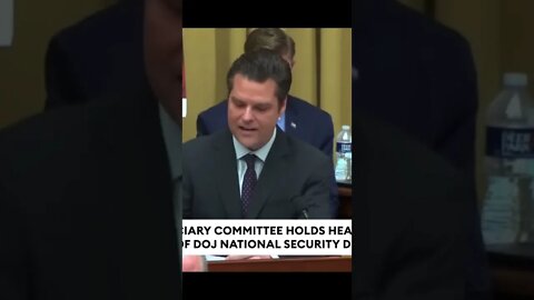 Matt Gaetz Grills DOJ! Protecting Hunter? #shorts