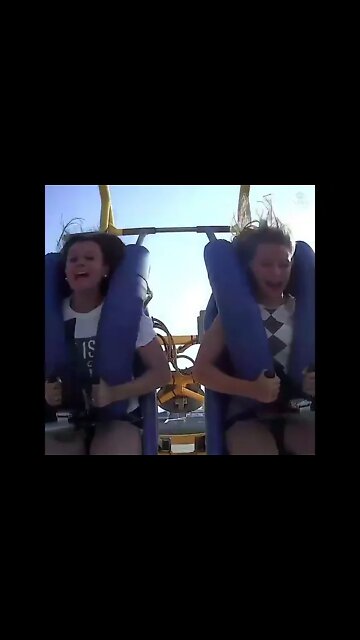 These two girls were expecting a thrill of a lifetime when they hopped on this ride. 😂😂😂😂😂