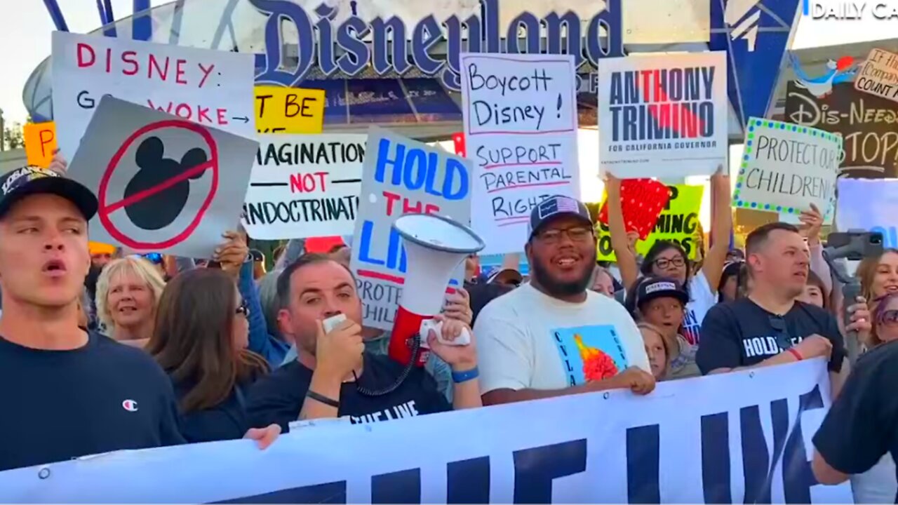 'Grooming Is Wrong' Chants Break Out In Front Of Disneyland