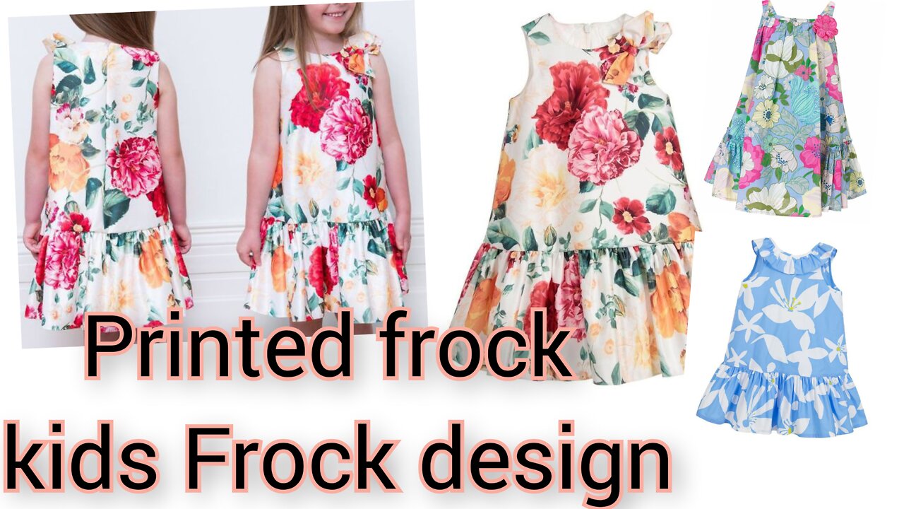 Most popular and beautiful printed frock design little girls frock design