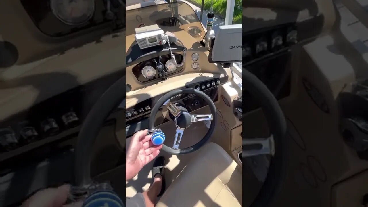 MAKE DOCKING EASIER BLUE SUICIDE STEERING KNOB #boats #steeringwheel