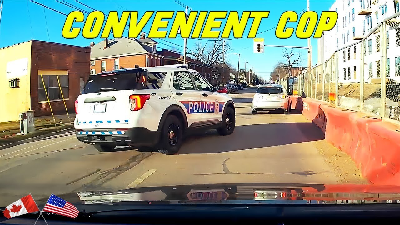 DRIVER CUTS OFF ANOTHER CAR RIGHT IN FRONT OF POLICE