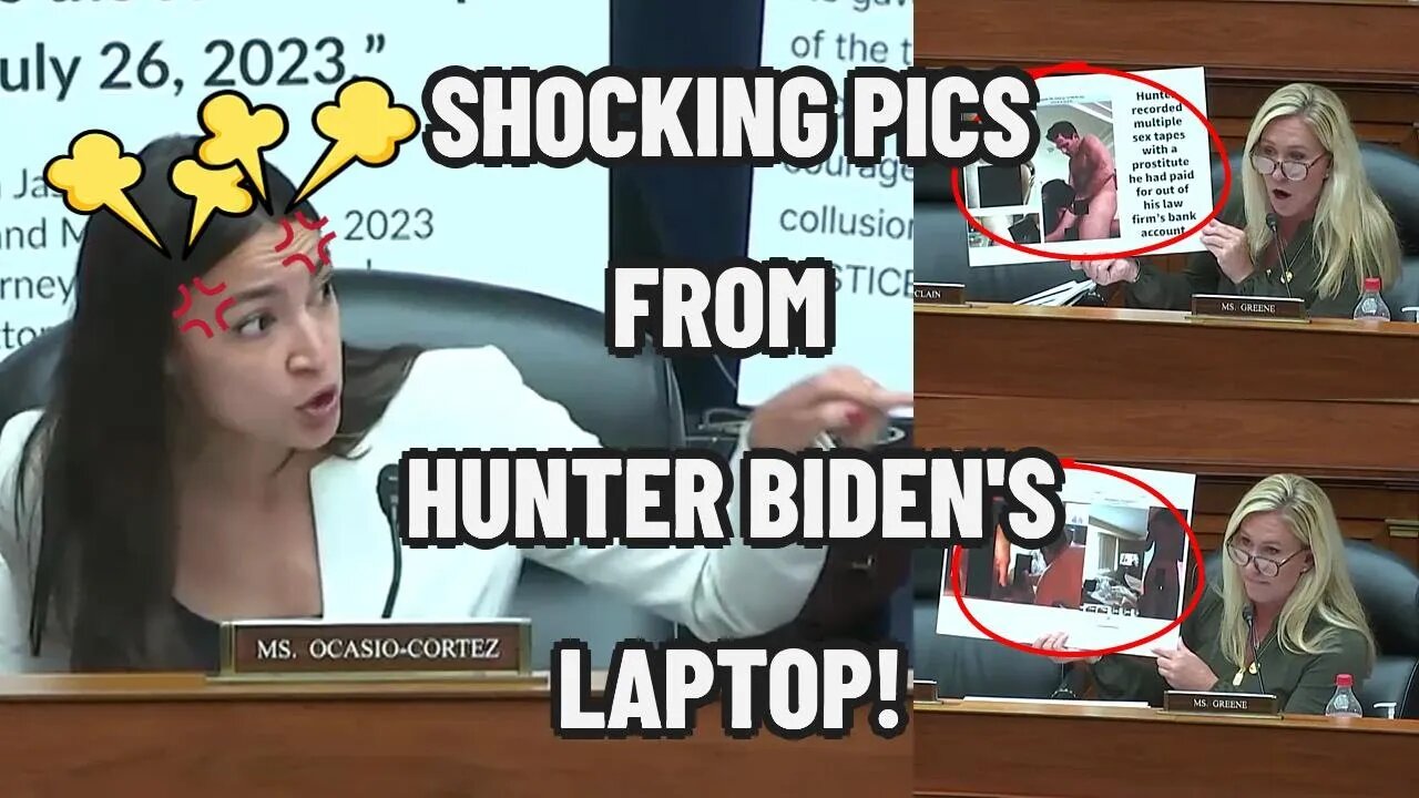 MTG Shows Pornographic Images From Hunter Biden's Laptop, Ocasio-Cortez Goes CRAZY