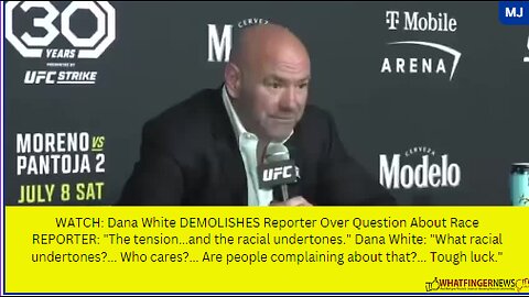 REPORTER: "The tension...and the racial undertones." Dana White: "What racial undertones?...