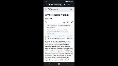 What is a PSYOP? PHYSIOLOGICAL OPERATION