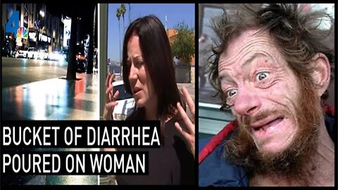 Homeless Guy Throws Poop On A Woman